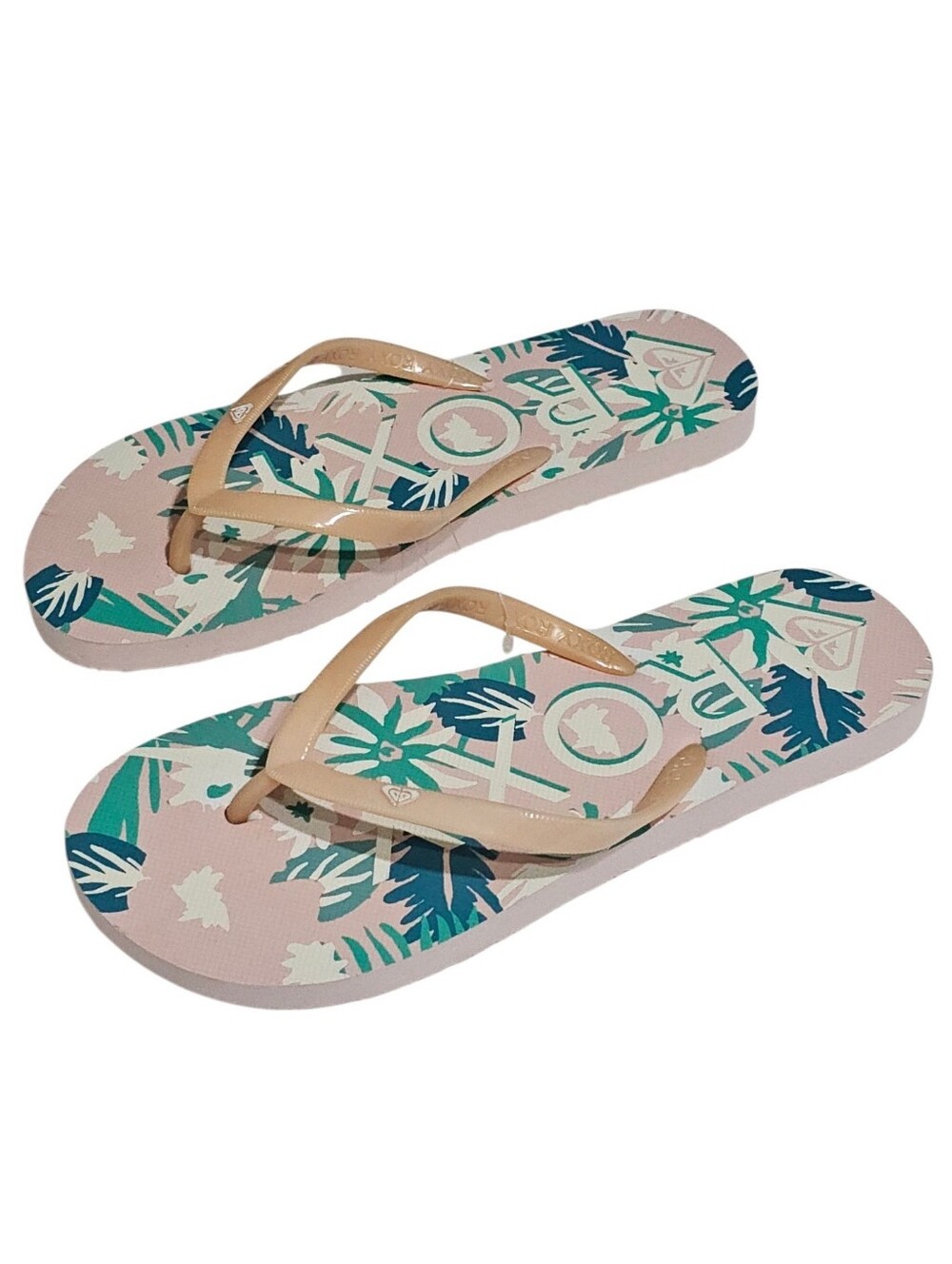 Roxy Melon III Floral flip-flop sandals Womens size 9